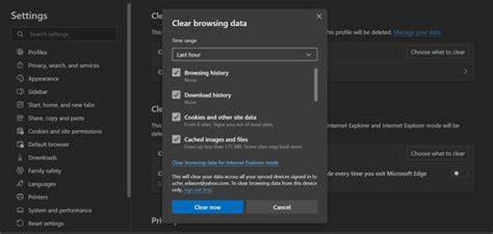 Clear Browsing Data In Microsoft Edge 